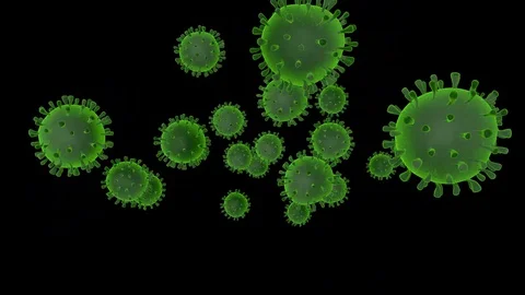 Viruses on black background Stock Footage 128132179