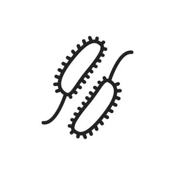 Viruses black line icon. Vector illustration. Outline pictogram Stock Illustration
