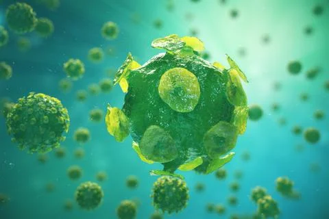 Viruses causing infectious disease, Global pandemic virus, 3d illustration Stock Illustration
