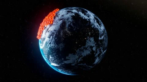 Viruses cells multiplying over the planet Earth.  Global issues with coronavirus Stock Footage 145768078