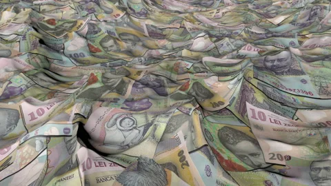 Viruses diving in an ocean of money Video stock 130865021