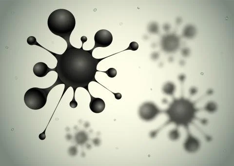 Viruses in macro style Stock Illustration
