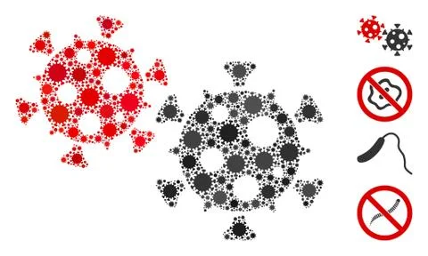 Viruses Mosaic of CoronaVirus Elements Stock Illustration