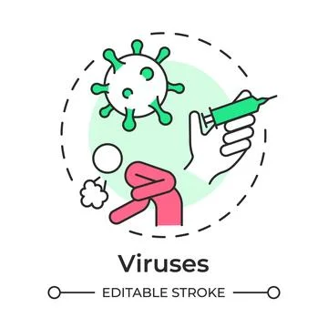 Viruses multi color concept icon Stock Illustration