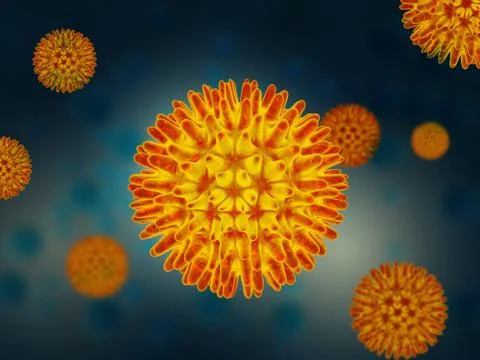 Viruses pathogenic microbes and bacteria under the microscope 3d illustration Stock Illustration