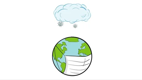 Viruses rain onto Earth white Stock Footage 128519502