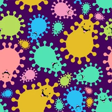 Viruses seamless pattern. Germs ornament. Disease background. Vector illustra Stock Illustration