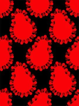 Viruses seamless pattern. Germs ornament. Disease background. Vector illustra Stock Illustration