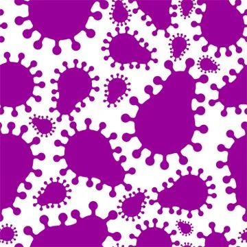 Viruses seamless pattern. Germs ornament. Disease background. Vector illustra Stock Illustration
