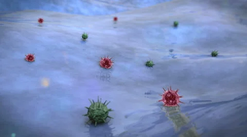 Viruses on a surface Stock Footage 48035860
