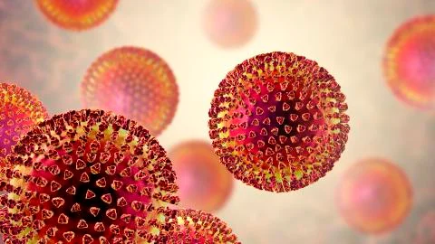 Viruses with surface spikes Stock-Illustration