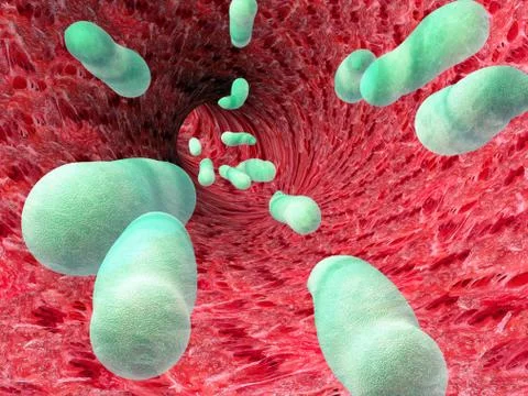 Viruses in tunnel. Stock Illustration