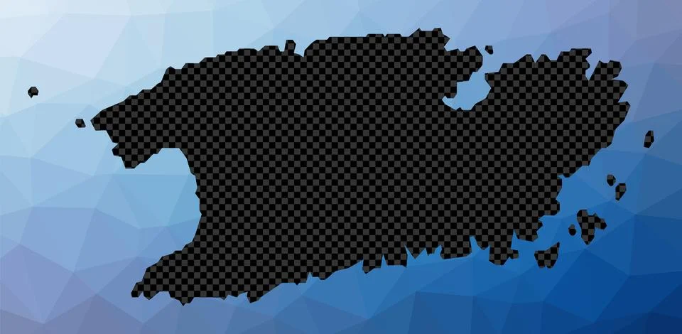Vis geometric map. Stencil shape of Vis in low poly style. Trendy island ve.. Ilustração Stock