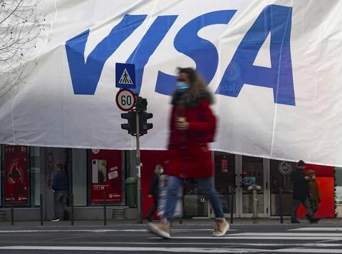 VISA advertisement Stockfoto's