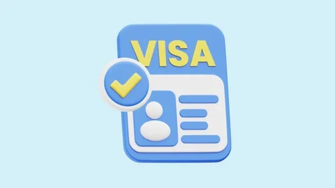 Visa Application animated 3d icon. Stock Footage 289454135