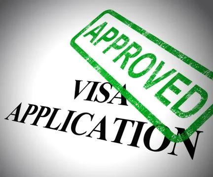 Visa application approved form shows permit or passport entry vi Stock Illustration