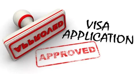 Visa application approved. Seal and imprint Иллюстрация