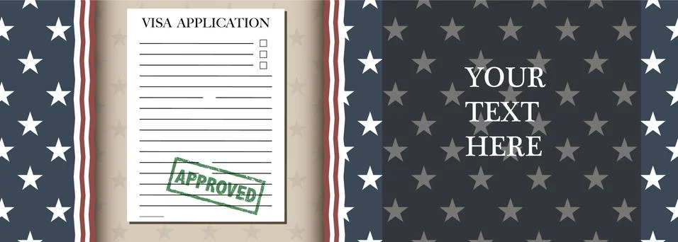Visa Application Banner Stock Illustration