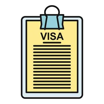 Visa application form on clipboard for travel immigration Stock Illustration