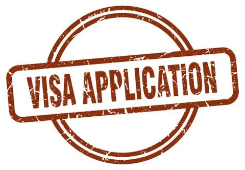 Visa application grunge stamp. visa application round vintage stamp Illustrazione stock
