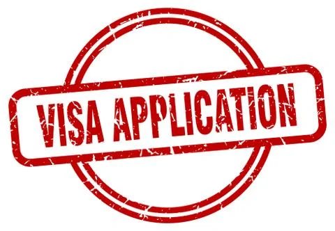 Visa application grunge stamp. visa application round vintage stamp Illustrazione stock