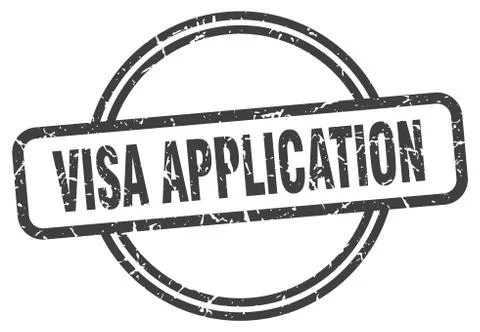 Visa application grunge stamp. visa application round vintage stamp Illustrazione stock
