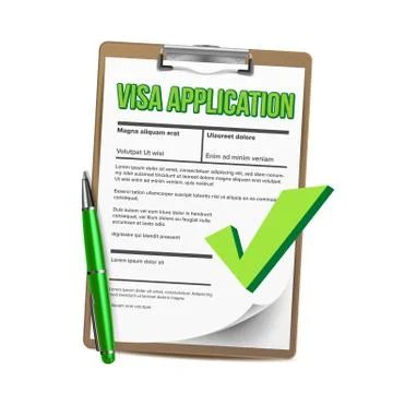 Visa Application List Of Paper Clipboard Stock Illustration