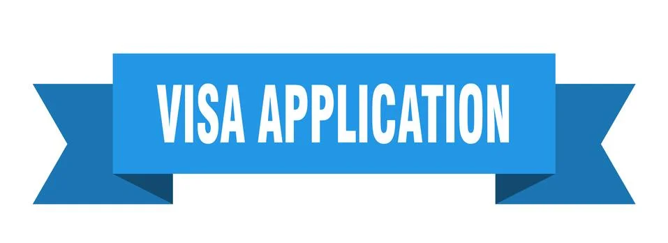 Visa application ribbon. visa application isolated band sign. visa applicatio Illustrazione stock