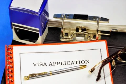 Visa application. Visa-a permit document for a foreigner, Stock Photos