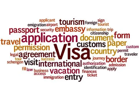 Visa Application, word cloud concept 스톡 일러스트