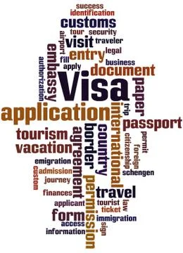 Visa Application, word cloud concept 스톡 일러스트