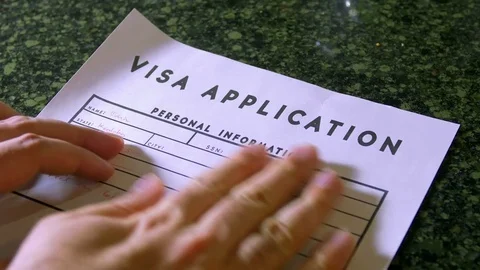Visa application work visa workvisa Video stock 70739491