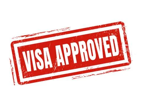 Visa approved red stamp style Stockillustratie