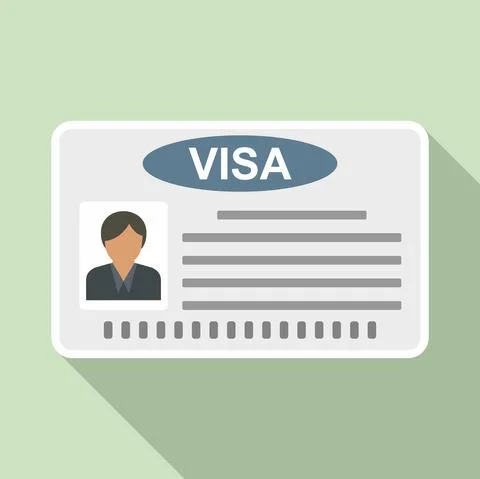 Visa card icon, flat style Stock Illustration