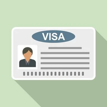 Visa card icon, flat style 库存插图