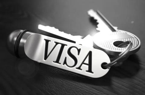 Visa Concept. Keys with Keyring Stock Illustration
