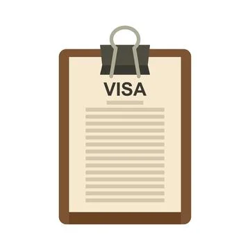 Visa control icon flat isolated Stock Illustration