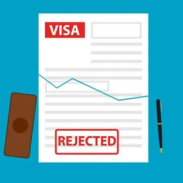 The visa is denied, not given a visa Stock Illustration
