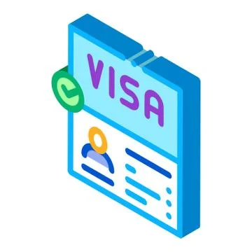 Visa document confirmation isometric icon vector illustration Stock Illustration