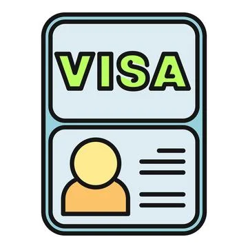 Visa document showing traveler identification and entry permit Ilustración de archivo