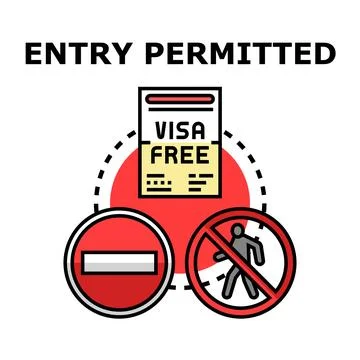 Visa free entry permitting international travel and access Stock Illustration
