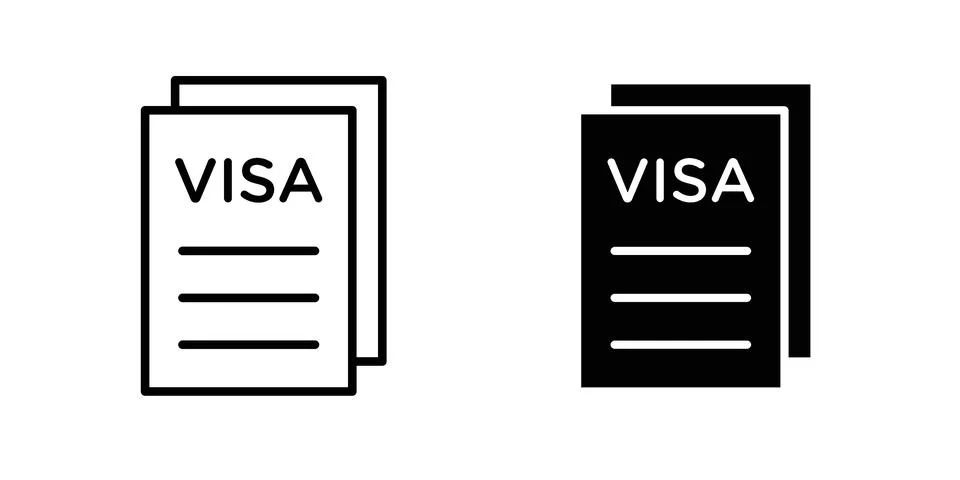 Visa icon for design projects and web UI Stock Illustration