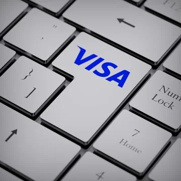 Visa logo notebook keycap 3d illustration stock market editorial Stock Photos