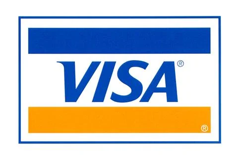 Visa logo printed on the paper Illustrazione stock