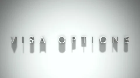 Visa options 3D title animation white text on a white background Stock Footage 299757853