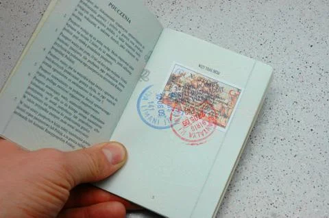 Visa in passport Stock Photos