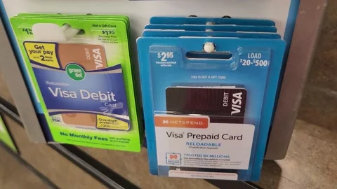 Visa Prepaid Debit Card Stock-Footage 202269859