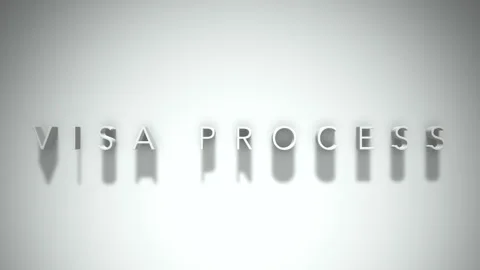 Visa process 3D title animation white text on a white background Stock Footage 299757663