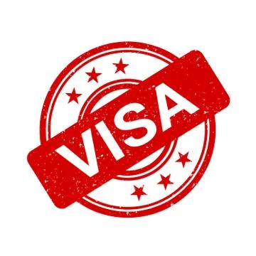 Visa - rubber stamp as authorization to for foreigner to stay in foreign coun Stock Illustration