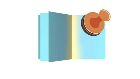 Visa stamp in a passport Stock Footage 116798343